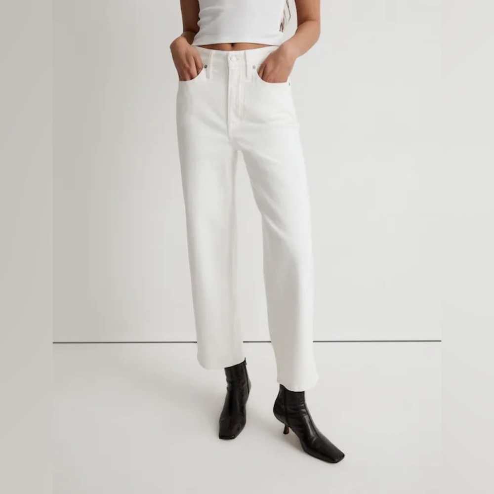 Madewell White High-Rise Straight Jeans